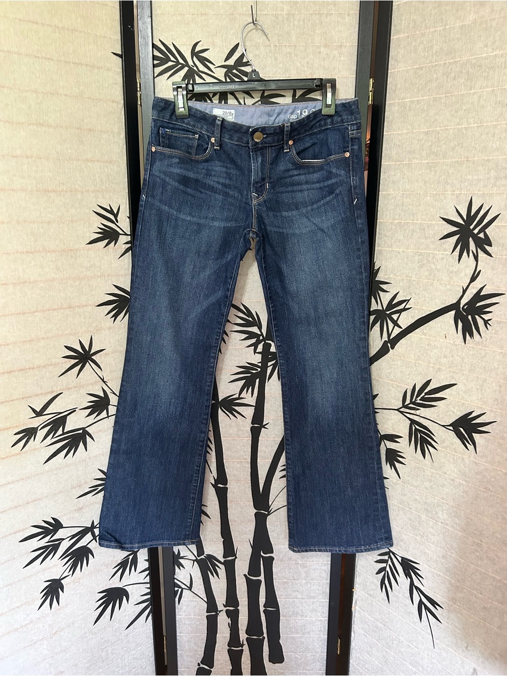 Gap 1969 Sexy Boot Flare Leg Jeans Womens 29/8Ankle  Dark Blue Low Rise Denim